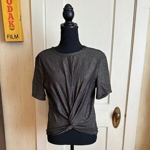 Lululemon Athletica Shimmering Black Twist-Front Tee